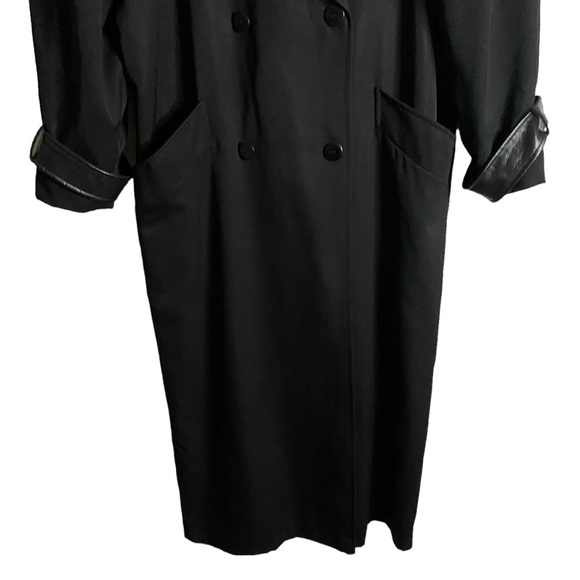 Mannequin Vintage Women's Black 100% Wool Double Breasted Trench Coat - Picture 3 of 12